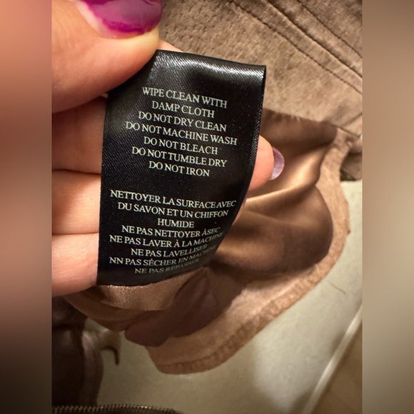 BLANK NYC Suede Moto Jacket- Taupe, Medium - Picture 8 of 8